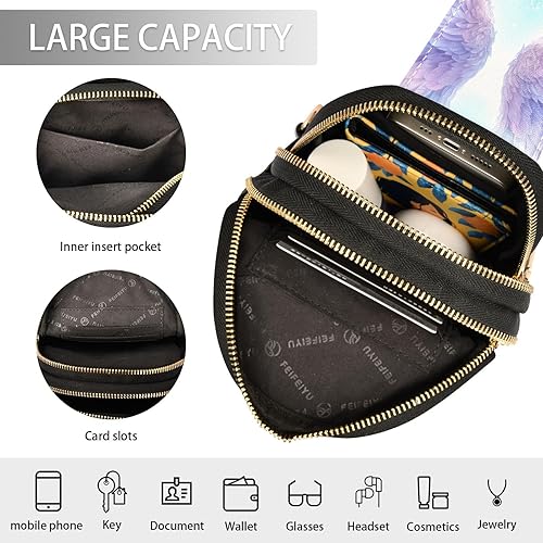 Miniatura 4 de UMIRIKO Angel Wings Sling Bag for Women Fanny Packs for Women Small Leather Fanny Pack Crossbody Bags Fashion Waist Packs Chest Bag for Travel