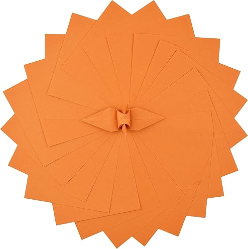 Miniatura 63 de Papel de origami naranja Origami de 6 x 6 pulgadas, 100 hojas de papel cuadrado de doble cara, papel de color, papel de color, cartulina ligera