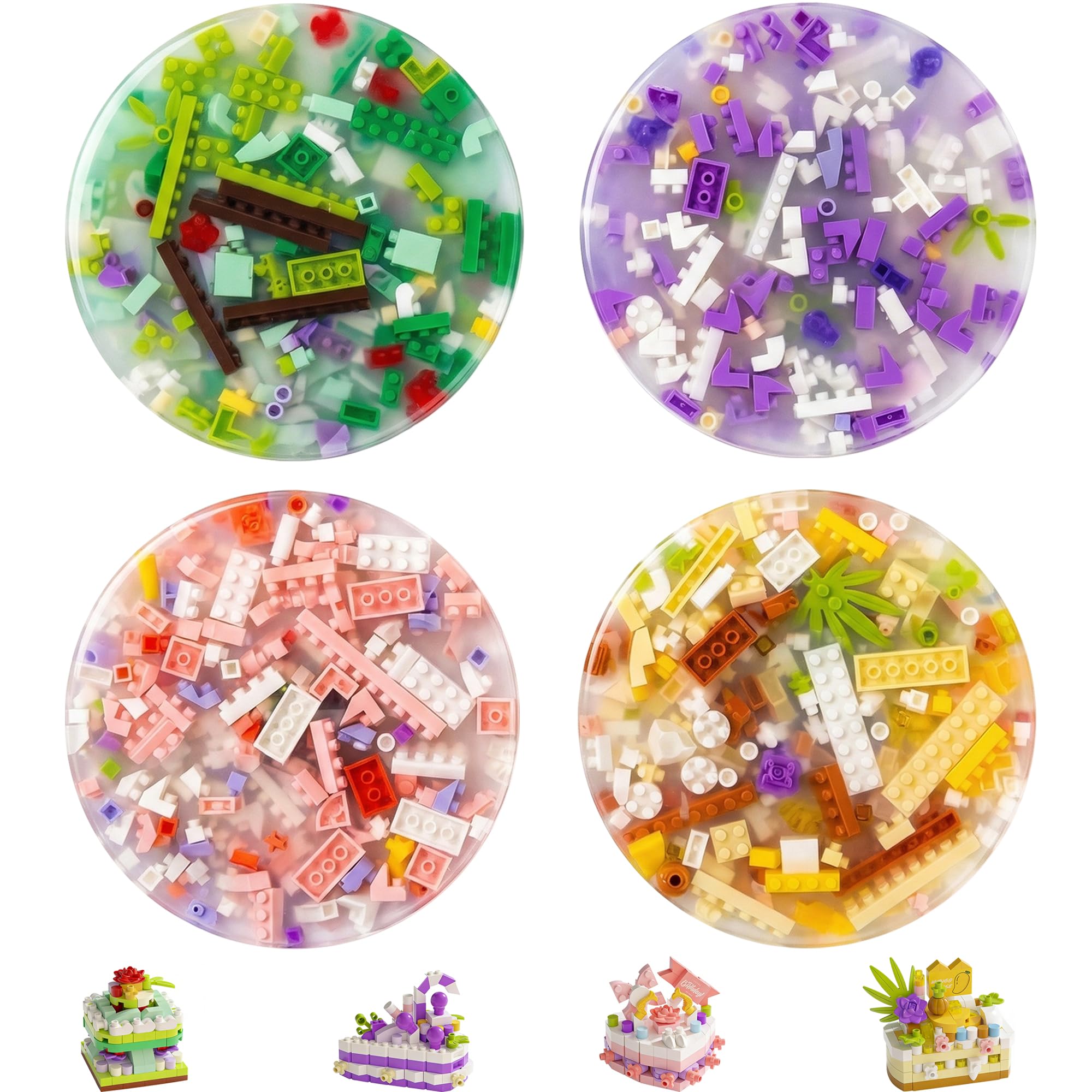 Picky Pad,4 Pcs Bricks Fidget Pads Multicolor Building Blocks Picking Pad Kit Skin Fidgets Adults Anxiety ADHD Trichotillomania Stress Relief Pick Pads for Adult Age 16+