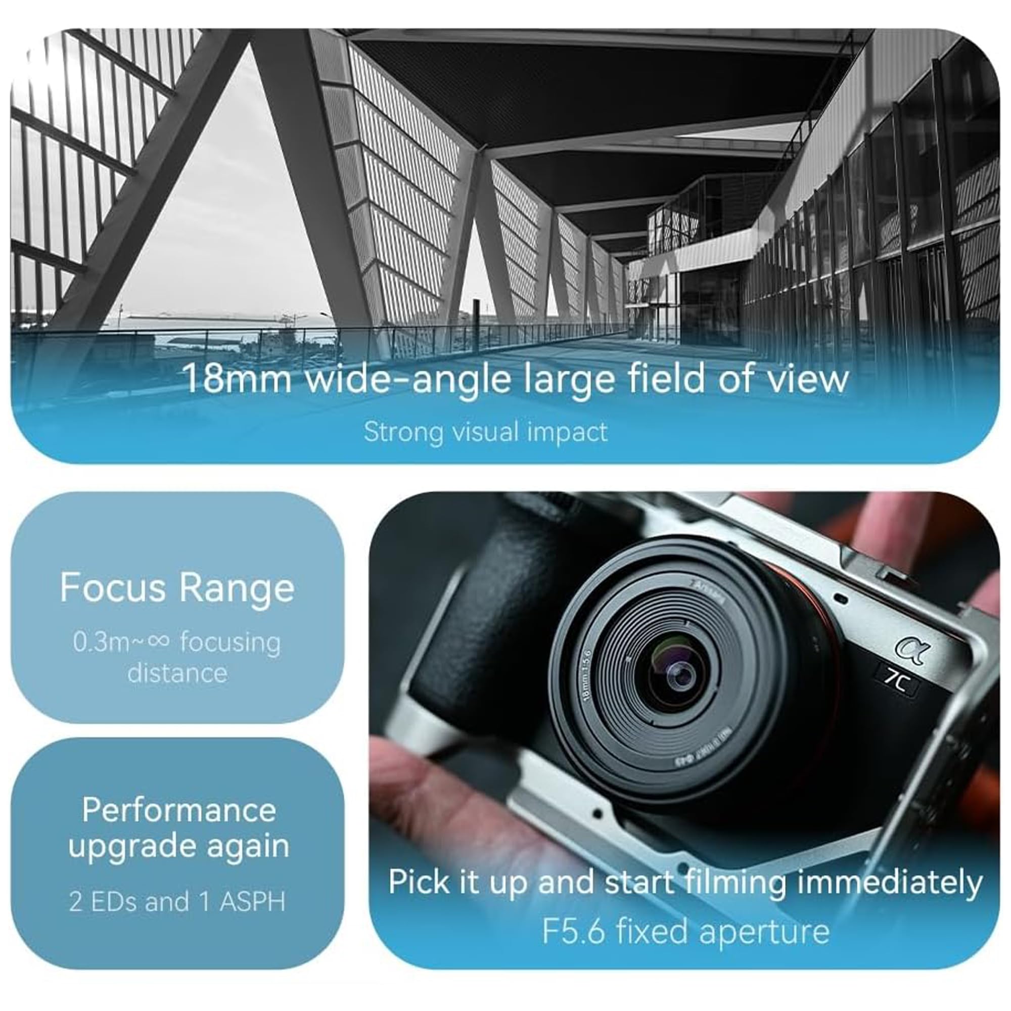 Amazon.com : 7artisans 18mm F5.6 Camera Lens for Sony E Mount,Full