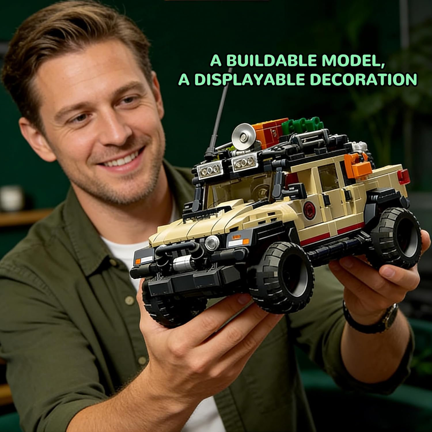Dinosaur Classic Off-Road Vehicle Building Set, 3-in-1 All-Terrain Car Trucks Collection Model Kit for Adults -1632PCS