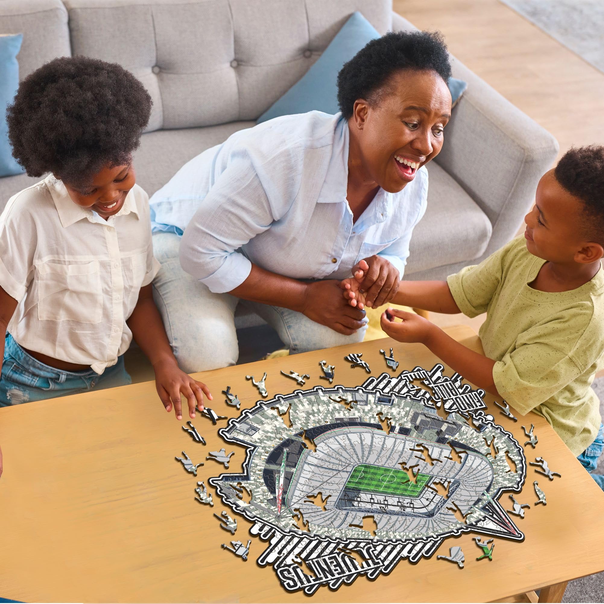 Iconic Puzzles, Juventus, Allianz Stadium, 100% eco-sustainable wooden puzzle with official license, size S, 150 pieces - Image 2