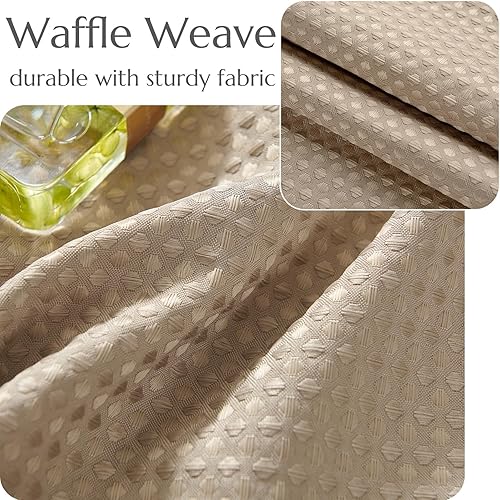 Miniatura 3 de Jinchan - Cortinas con patrón cuadriculado estilo waffle, onduladas, con bolsillo para ventana, 2 paneles