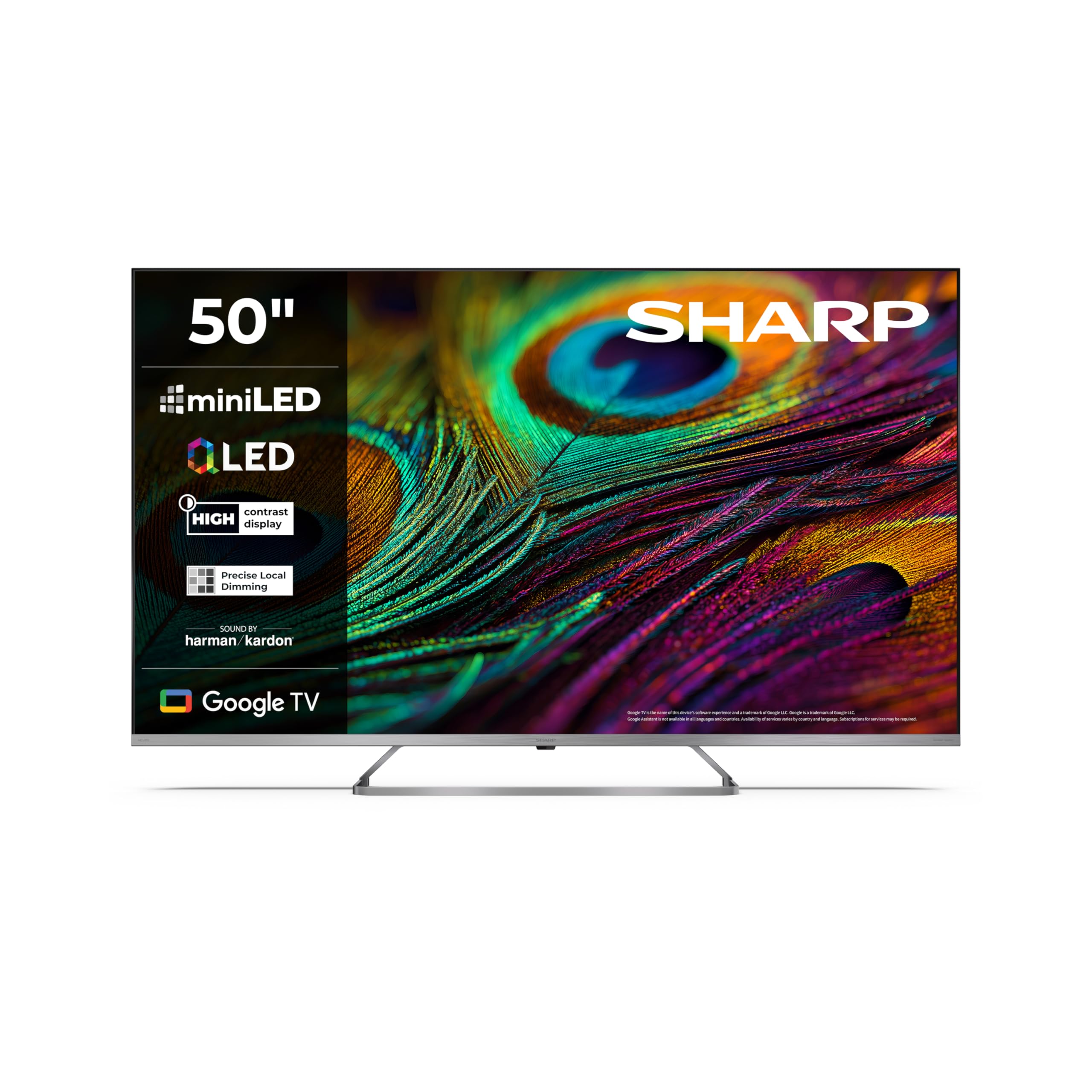 Sharp TV Smart 50 pollici 4K Ultra HD Mini LED QLED Harman Kardon HDMI eARC Dolby Vision Dolby Atmos 50JP7265E