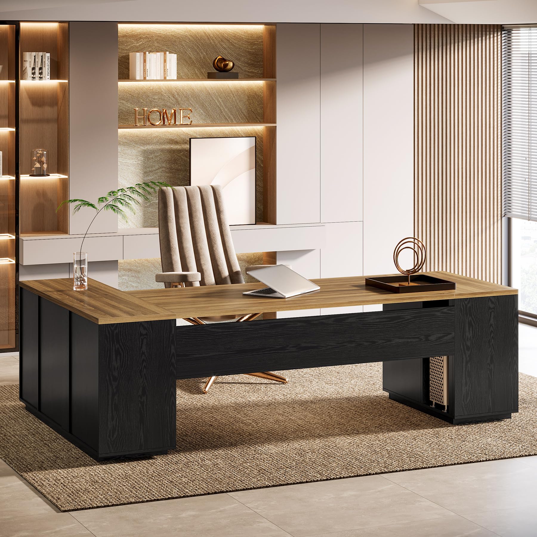 美品 LaVieNS350/GAB【office】 Amazon.com: Tribesigns 85.8-Inch L-Shaped Executive Office Desk