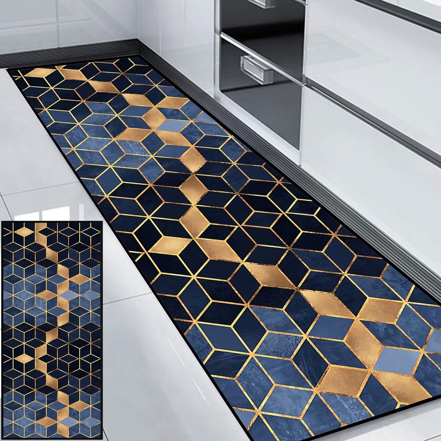 Tapis de couloir antidérapant géométrique style C de 80 x 120 cm