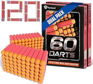 (120 Pack) Ray Squad Nerf Mega Darts Pack - Universal Mega Pack, Mega Dart Refill Pack, Mega Gun Darts, Mega Darts for Nerf Guns, Nerf Mega Bullets, N-Strike Guns Compatible, Nerf Darts Mega