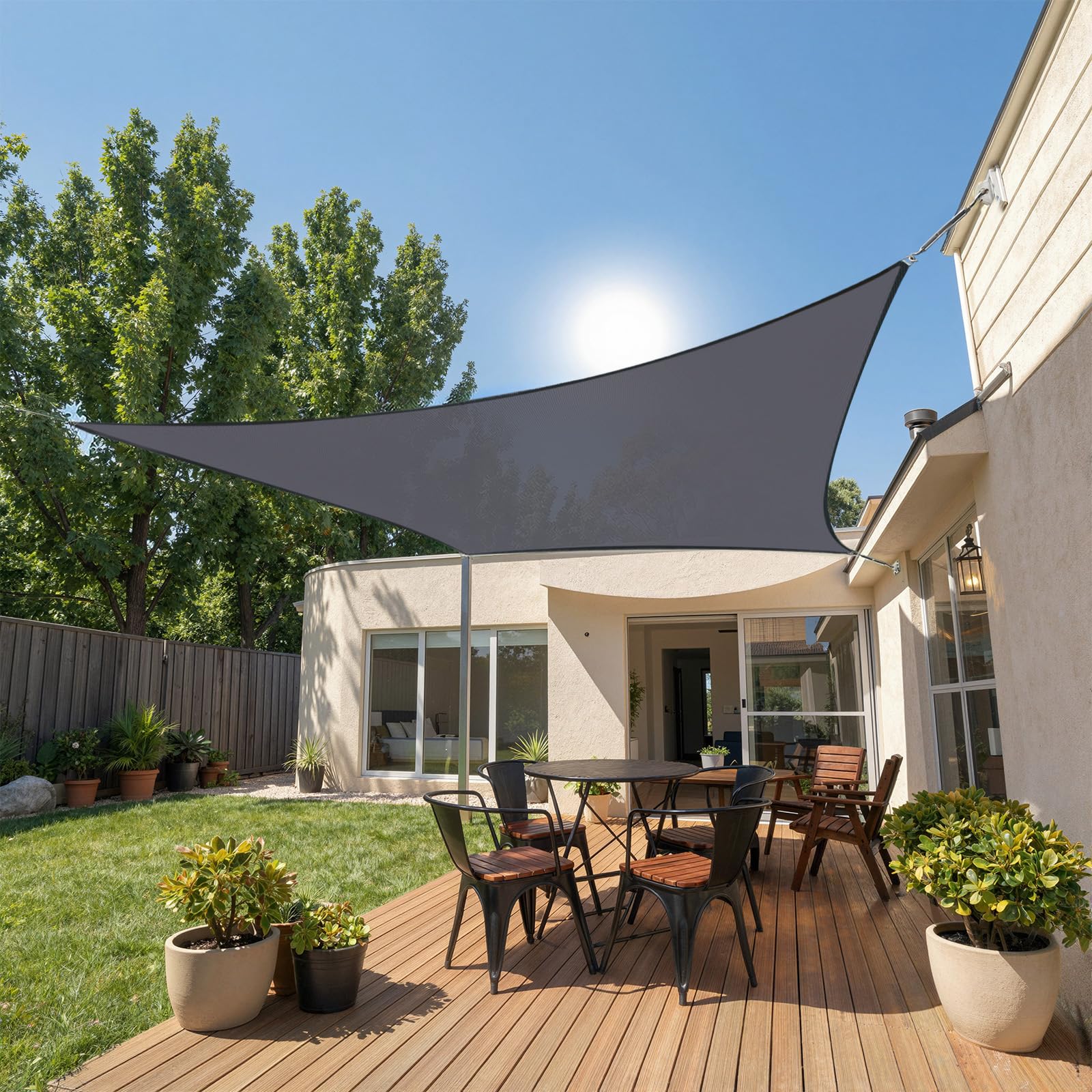 SHADEWIZ Rectangle 10x13 Gray Sun Shade Sail