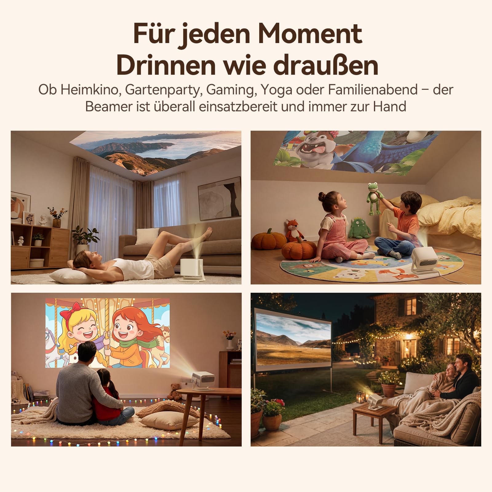 WANBO Vali 1 Pro Smart Beamer 4K Unterstützung MEMC HDR10 Dolby eARC HDMI 2.1 900 ANSI 1080P FHD Outdoor Projektor bis 260"