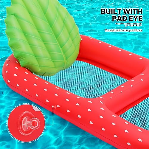 Miniatura 6 de MoNiBloom Flotadores inflables 2 en 1 para piscina para adultos, flotadores gigantes de piscina con portavasos desmontable, tumbona de agua de