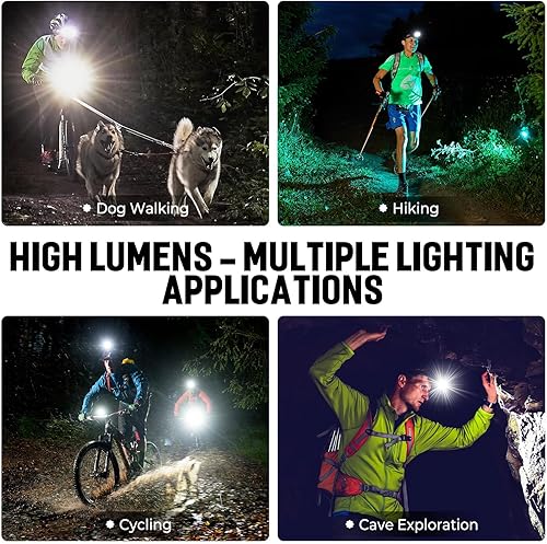 Miniatura 9 de Linterna frontal LED recargable, 99,000 lúmenes (incluye Battery), faros delanteros superbrillantes de larga distancia con 5 modos impermeables,