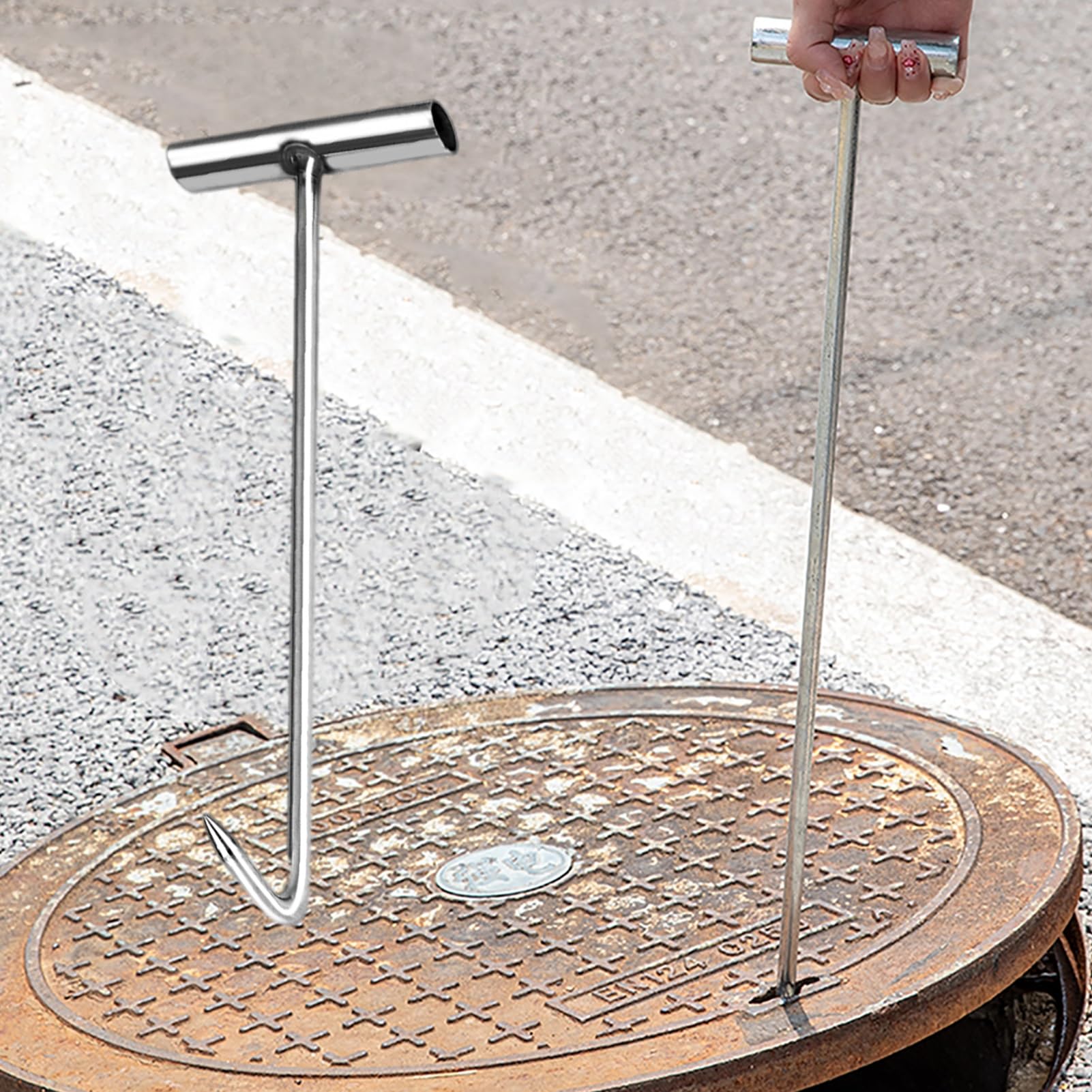 Lève-Plaque de Visite 27 Pouces pour Nettoyer le Couvercle de Drain
