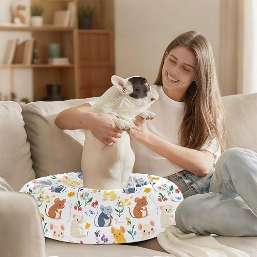 Miniatura 6 de KLL Lindo hurón ratón blanco antideslizante mascota gato cama esponjosa gato cama cueva para mascotas de tamaño pequeño dormir cama elevada para