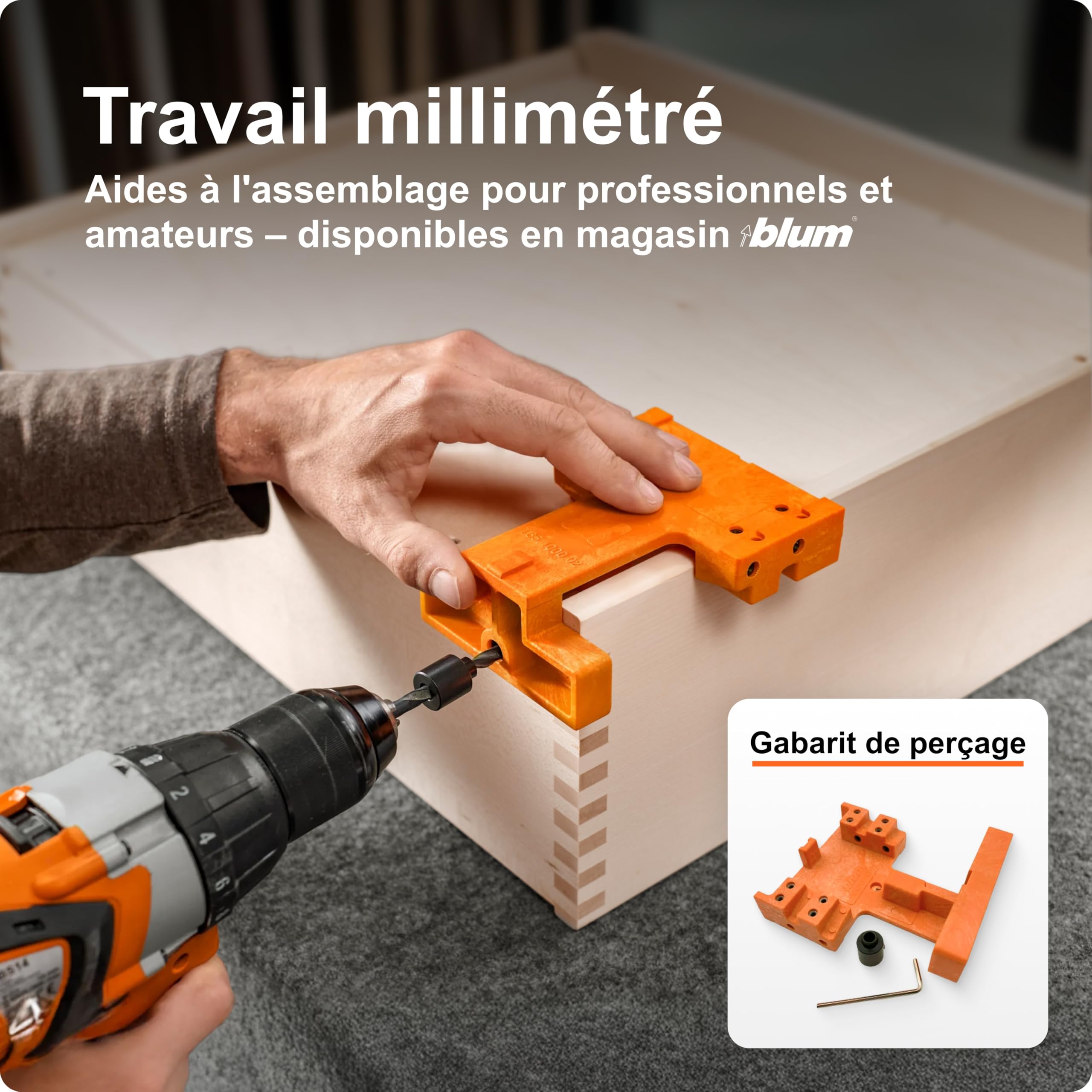 blum sortie totale Tandem 450 mm I coulisse à profil sous le tiroir invisible I sortie de tiroir Soft-close avec amortissement blumotion I sortie pour meuble de cuisine I système coulisses 1 paire