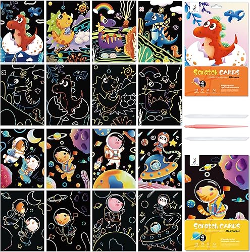 NAIHEY Scratch Art Rainbow Painting Scratch Off Doodle Paper - Juego de manualidades para mujer, regalos creativos para niñas, niños, estudiantes,