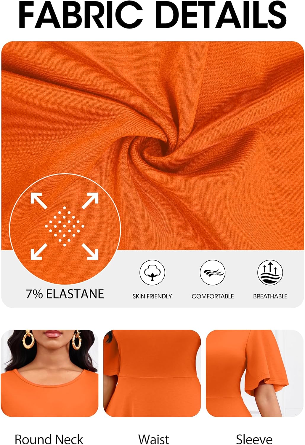 Nmoder Womens Wedding Guest Dress|A-Line Ruffle Flared Sleeve Summer Midi Dresses for Party Church Crewneck with Pockets - Image 6