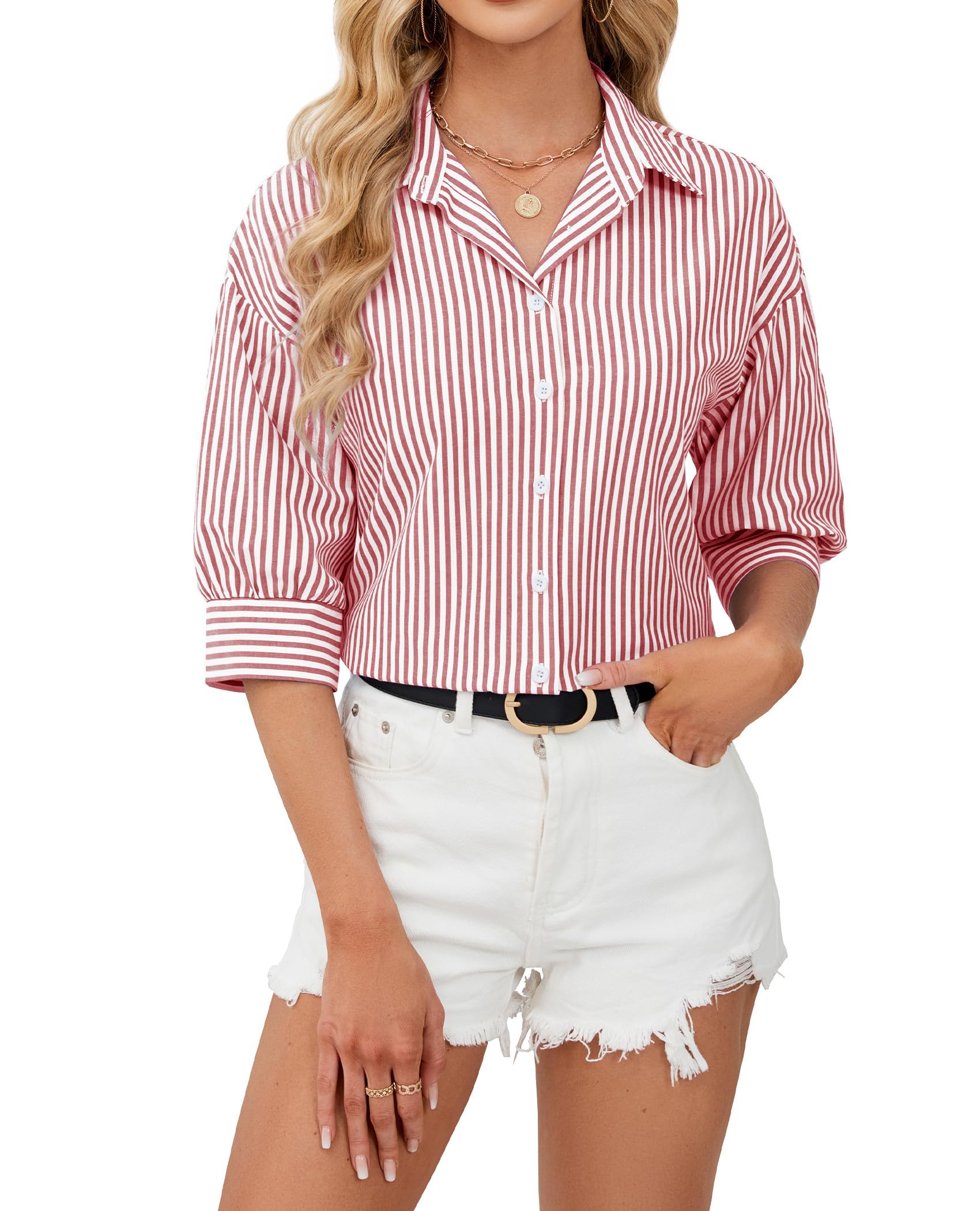 Siliteelon Striped 3/4 Sleeve