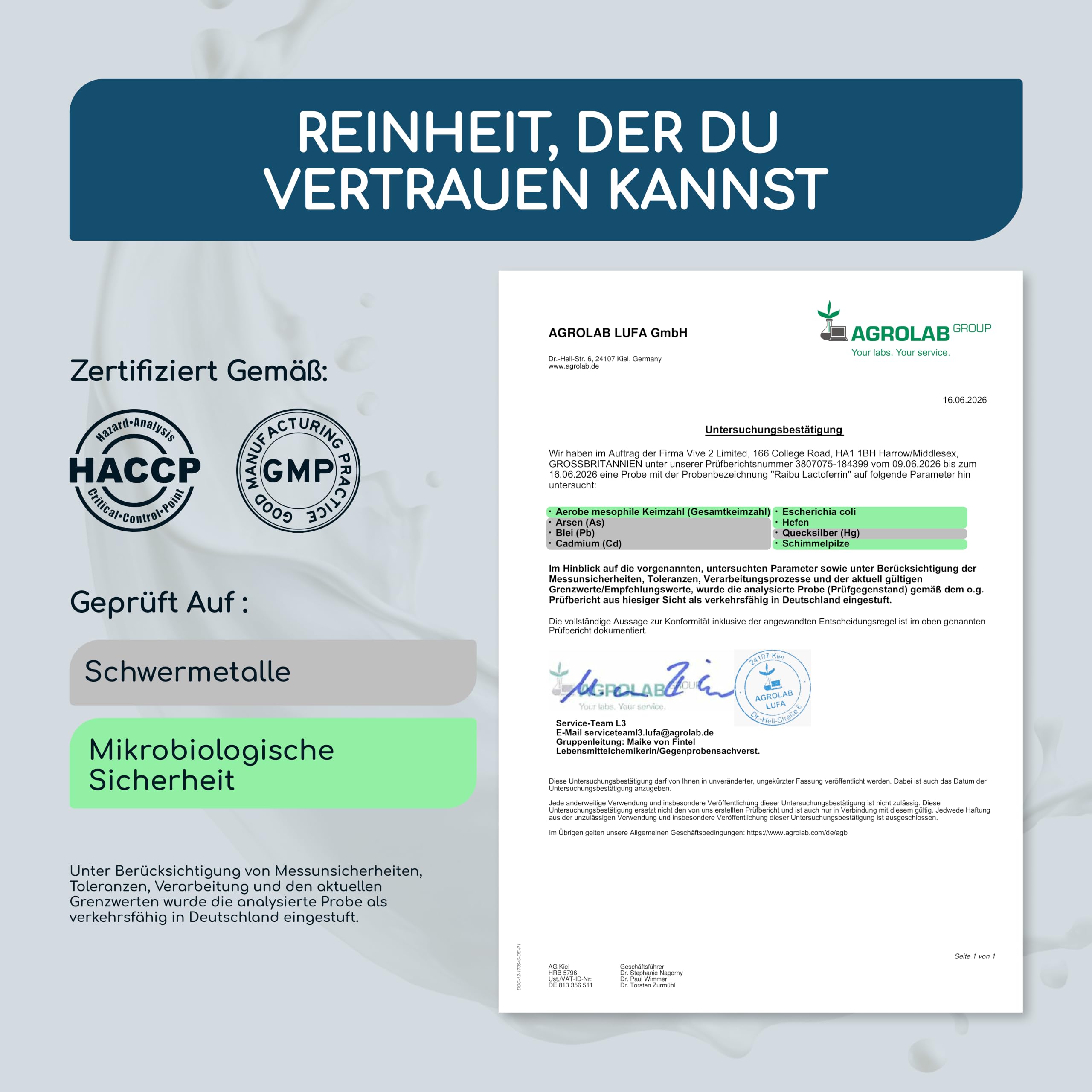 Lactoferrin 250 mg pro Kapsel - 90 Kapseln: 3 Monate Vorrat - mit 60 mg Vitamin C - für Eisenaufnahme & Immunsystem - hochdosiert mit >95% Lactoferrin - 1 Kapsel täglich, ohne Zusatzstoffe