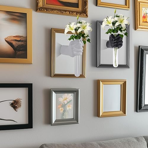 Miniatura 9 de 2 piezas de esculturas de pared, florero de manos para decoración del hogar, escultura artística de montaje en pared, estatua de arte de pared