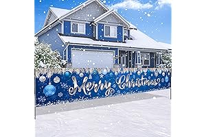 Christmas Decorations Outdoor Banners Blue Merry