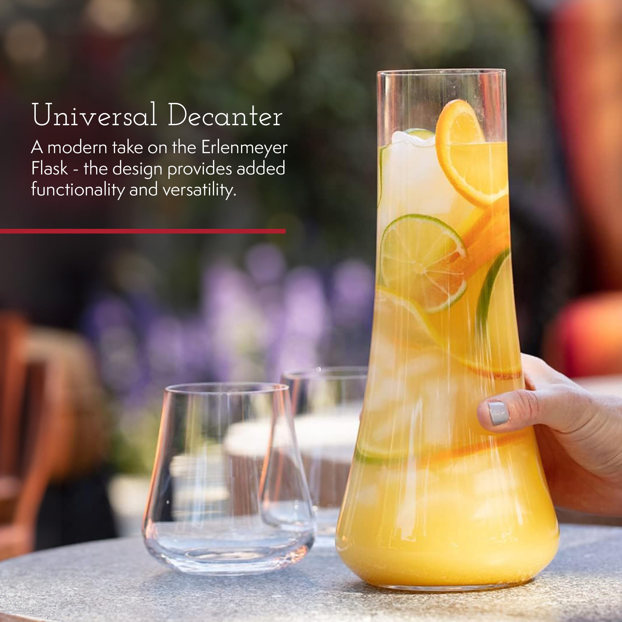 Gabriel-Glas DrinkArt Flasche Kristall-Weindekanter Premium, moderne Karaffe und Servierkrug für Wein, Saft und mehr spülmaschinenfest, bleifrei, 1,2 l Fassungsvermögen