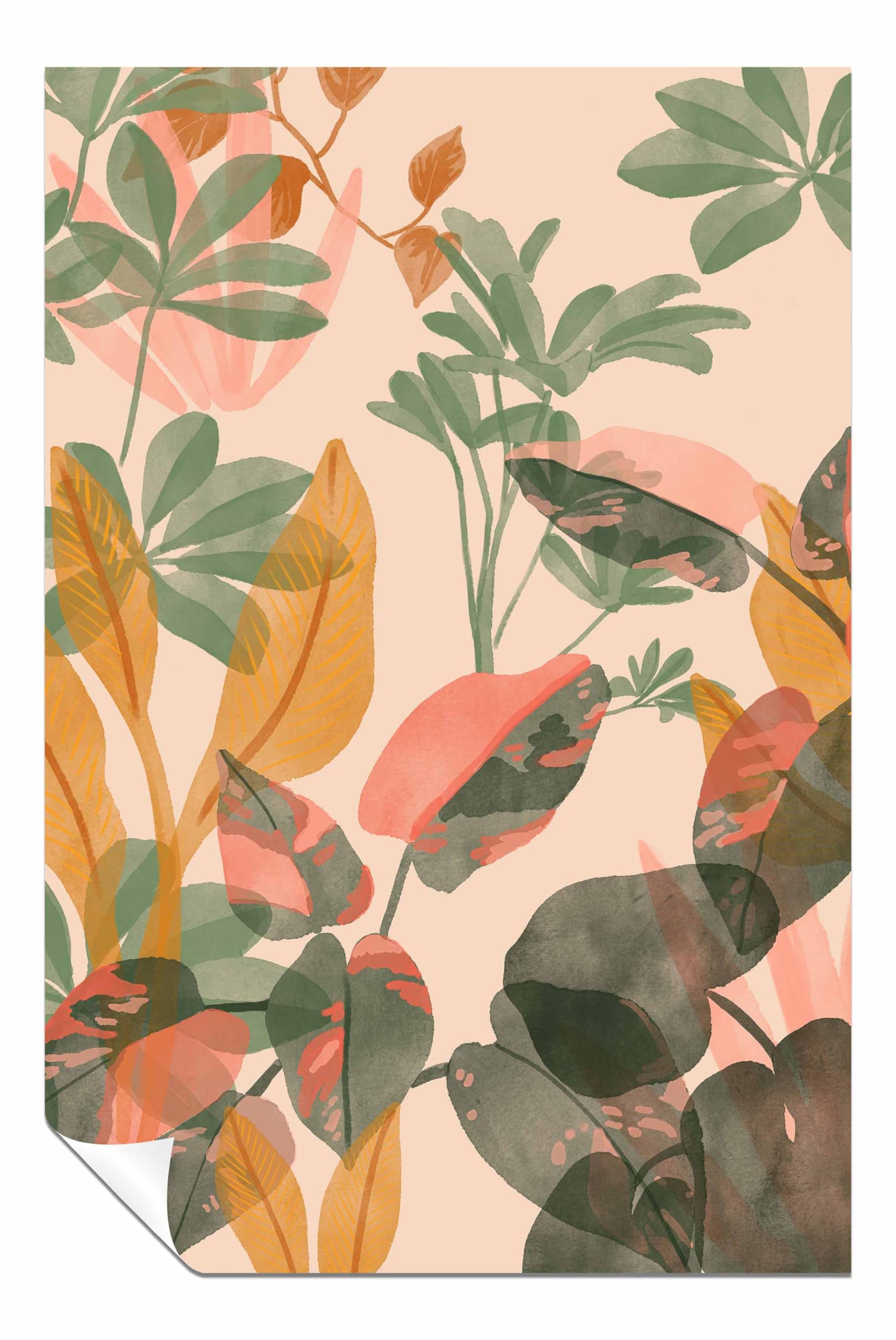 Panther Print Tropical Mess Unframed Poster, Pictures for Home Walls, Bedroom, Living Room & Bathroom Decor 46x31cm (18x12in)