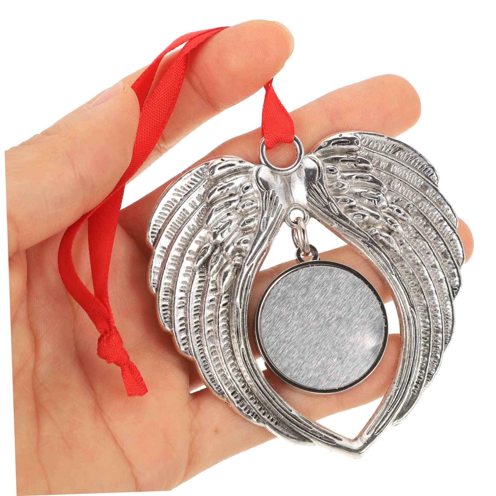 Alipis 18 Piezas Colgante De Alas De Ángel Colgante De Árbol De Navidad s De Sublimación De Navidad Personalizado De Sublimación Adornos De Recuerdo Escena De Navidad