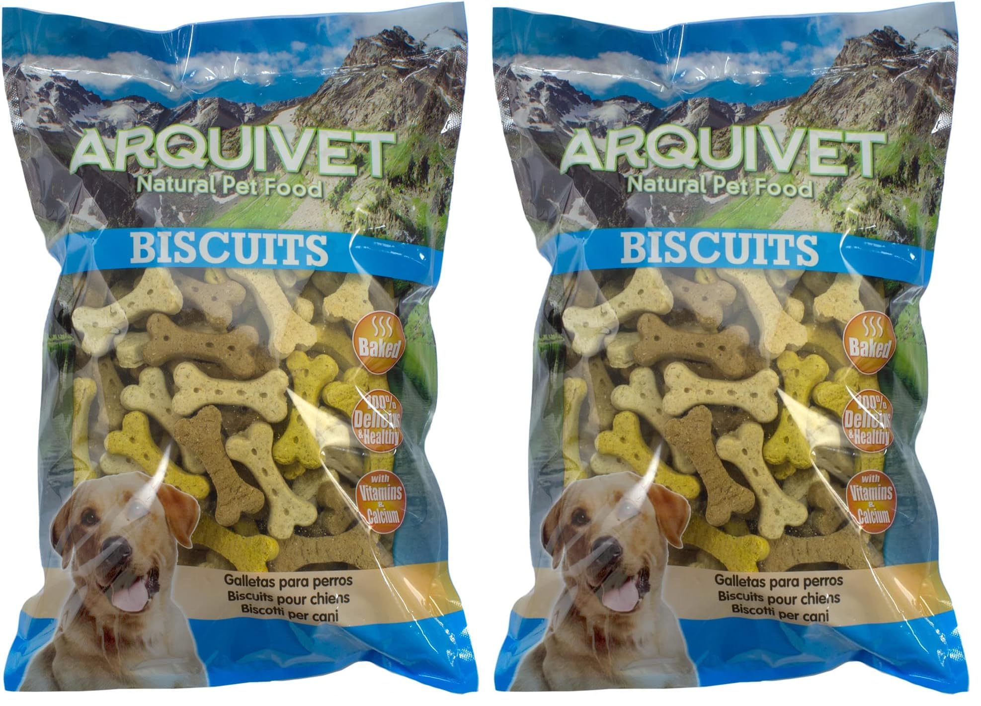 ARQUIVET Biscotti 'Ossa' per Cani - 1 Kg - Snack e Premi (Confezione da 2)