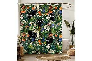Cat Shower Curtain for Bathroom Boho Aesthetic