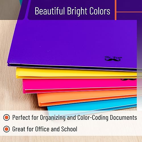 Miniatura 4 de Mr. Pen - Carpetas de plástico con bolsillos, 5 piezas, colores surtidos, carpetas con bolsillos, carpetas de plástico resistente con dos bolsillos,