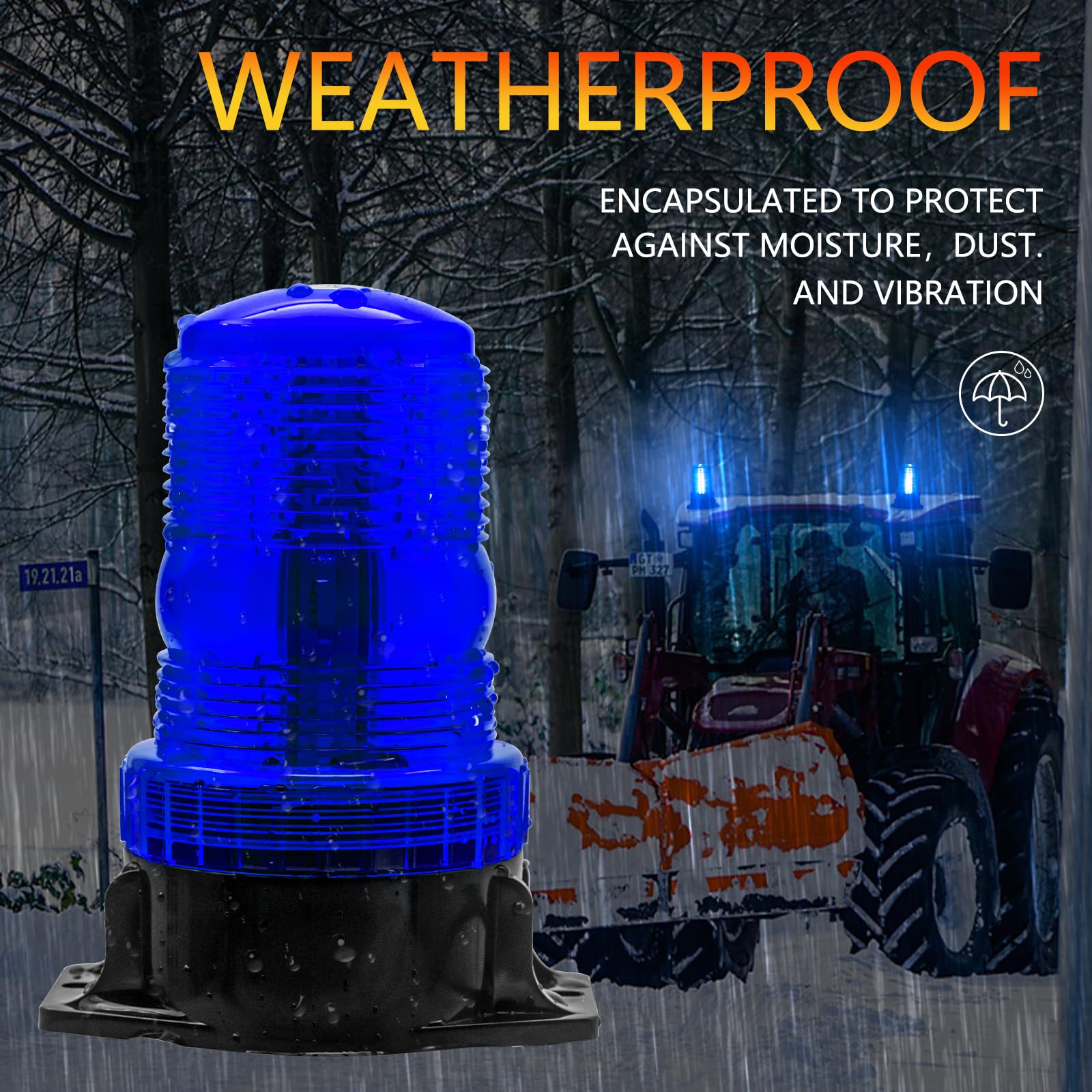 Biqing 2PCS 30LEDs Lampeggiante Blu,Luce LED Stroboscopica Lampeggiante di Emergenza 12V 24V Luce di Emergenza per Auto Veicoli Camion Trattore