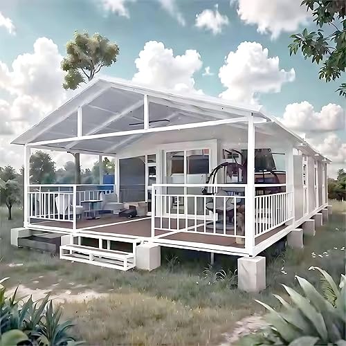 40FT Portable Tiny House to Live in for Adults, Expandable Container House with 3 Bedrooms, Luxury Prefab Tiny Home for Sale with Fully Equipped Bathroom and Kitchen, Foldable Tiny Home