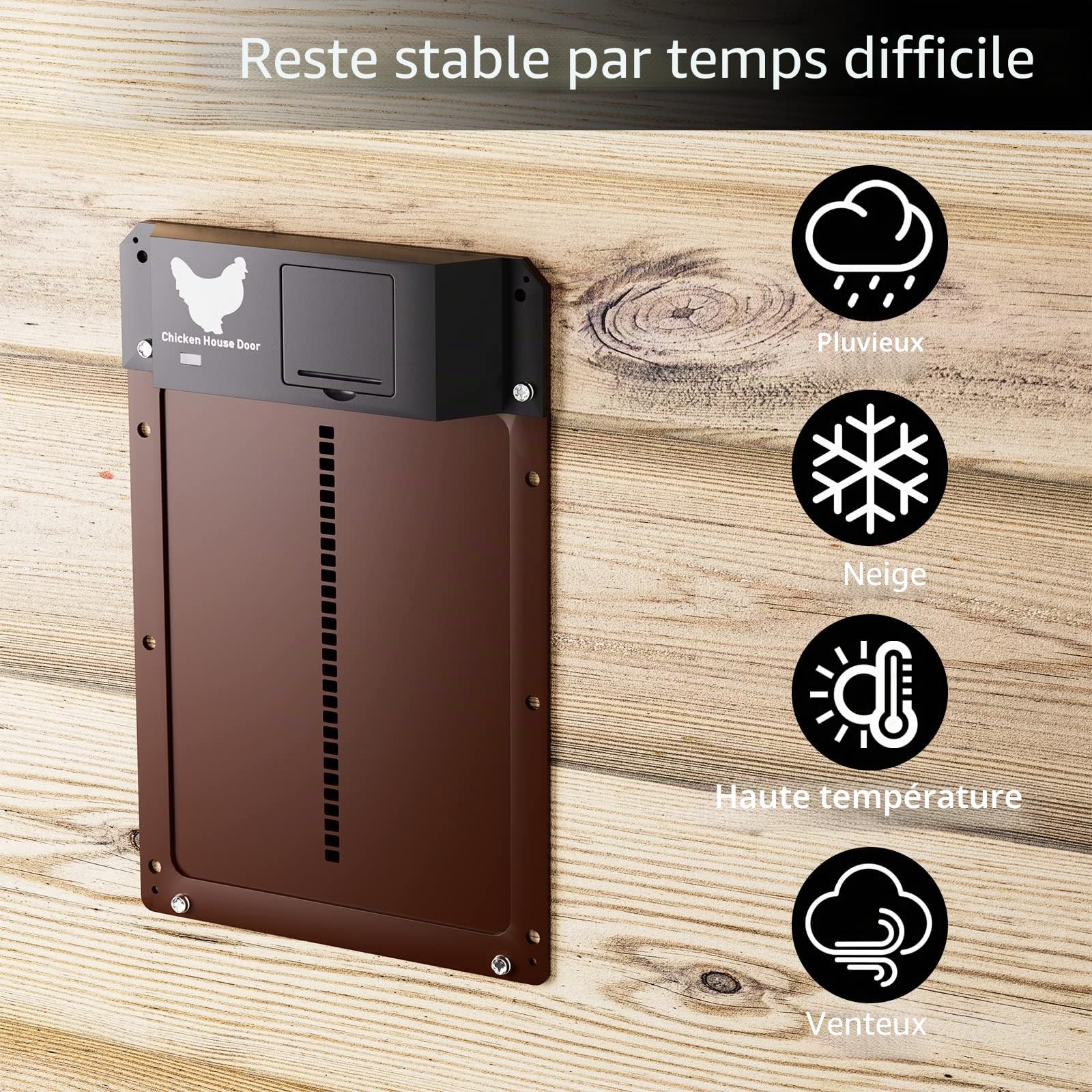 yoarmyt Nouveau Porte Automatique Poulailler, Automatique Etanche avec Capteur de Lumière Porte De Poulailler Automatique à Induction à Pile