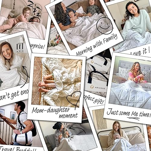 Miniatura 7 de Manta con peso para niños y adultos, 7 libras, manta pequeña de lujo con peso para viajeshogar, viscosa de bambú suave, 40 x 60 pulgadas, lavable a