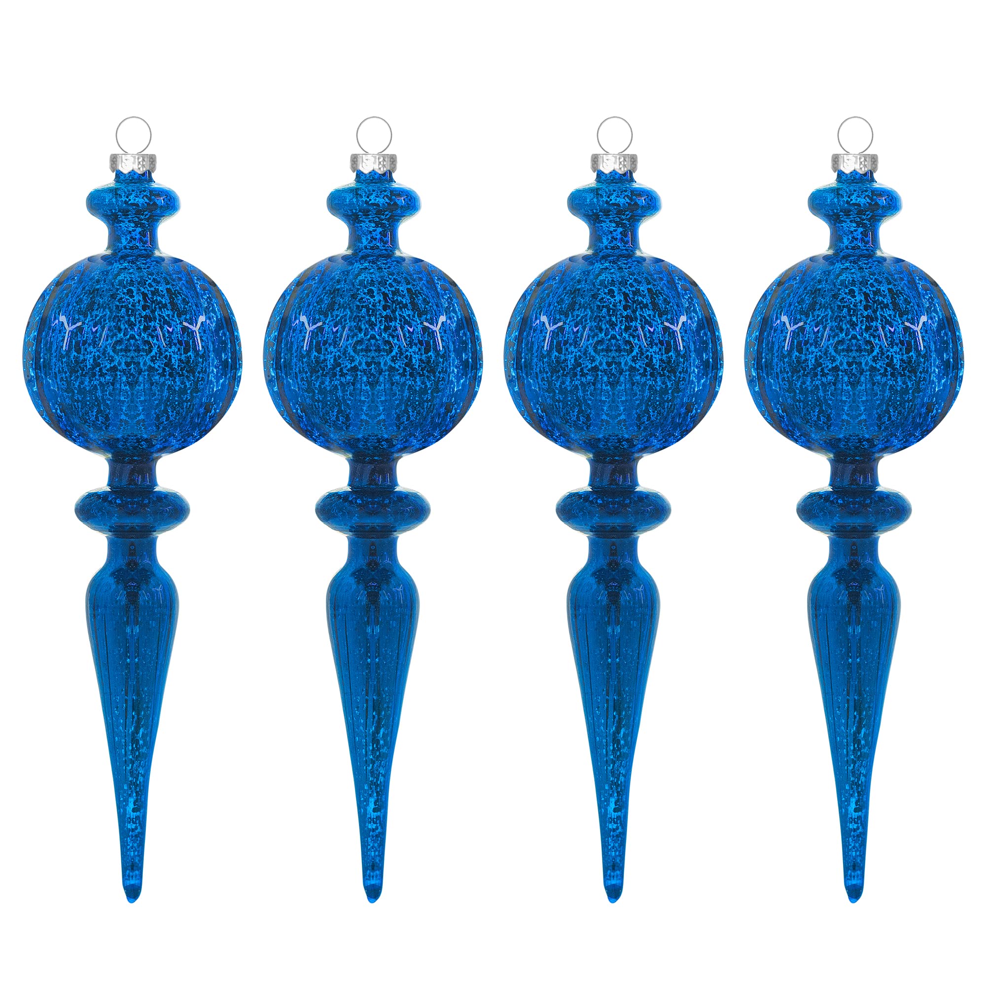 Amazon.com: KI Store Finial Mercury Glass Christmas Ornaments Blue