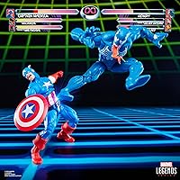 Vista 6 de Marvel Legends Series Gamerverse Captain America vs Venom, Retro Video Game-Inspired Collectible 6-Inch Action Figures