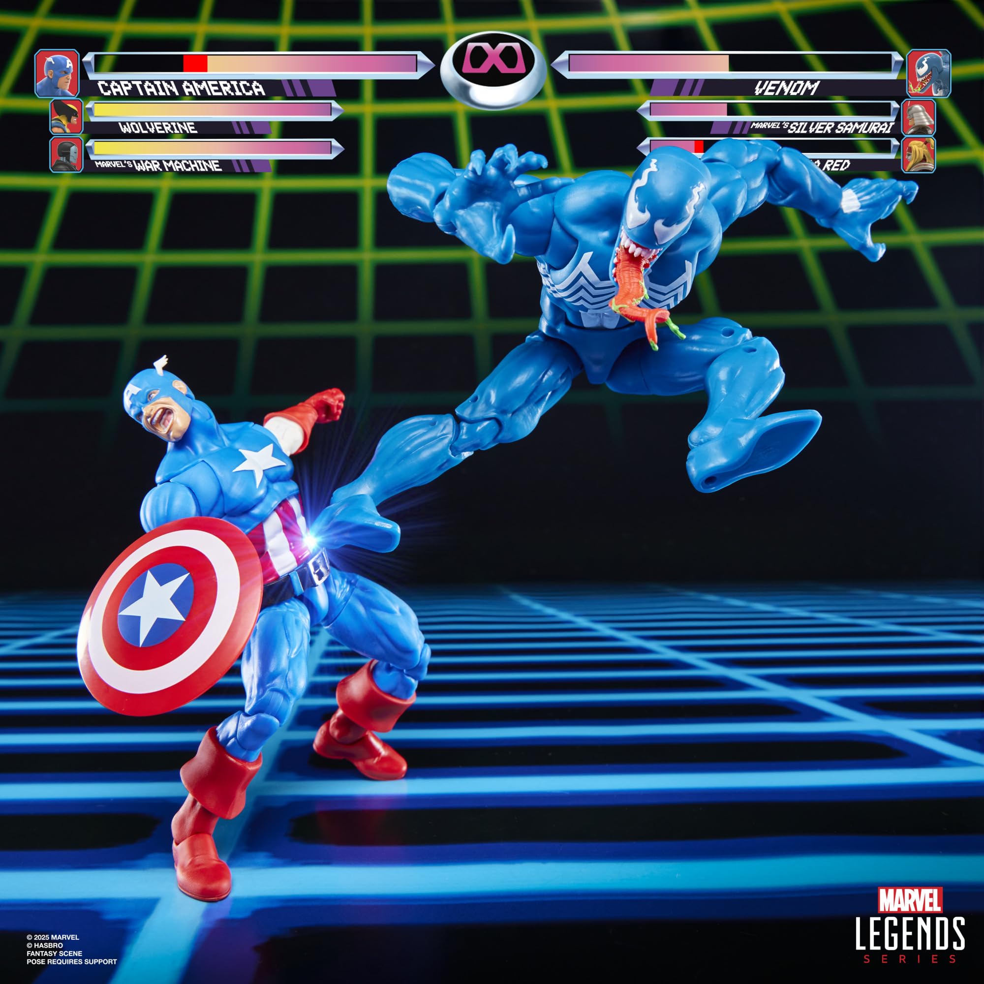 Marvel Legends Series Gamerverse Captain America vs Venom, Retro