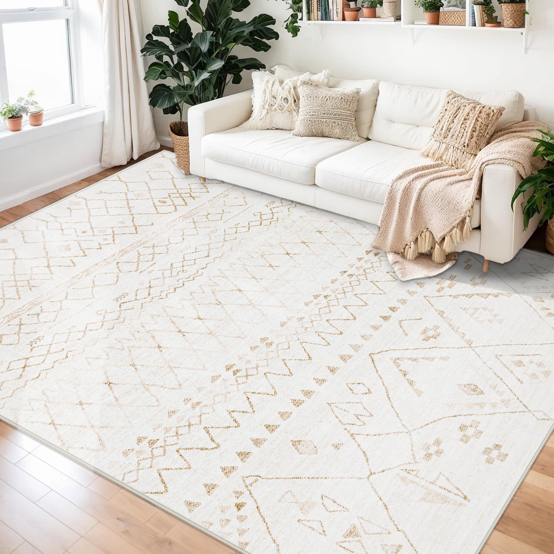 Area Rugs for Living Room 5x7: Washable Boho Geometric Rug Farmhouse ...