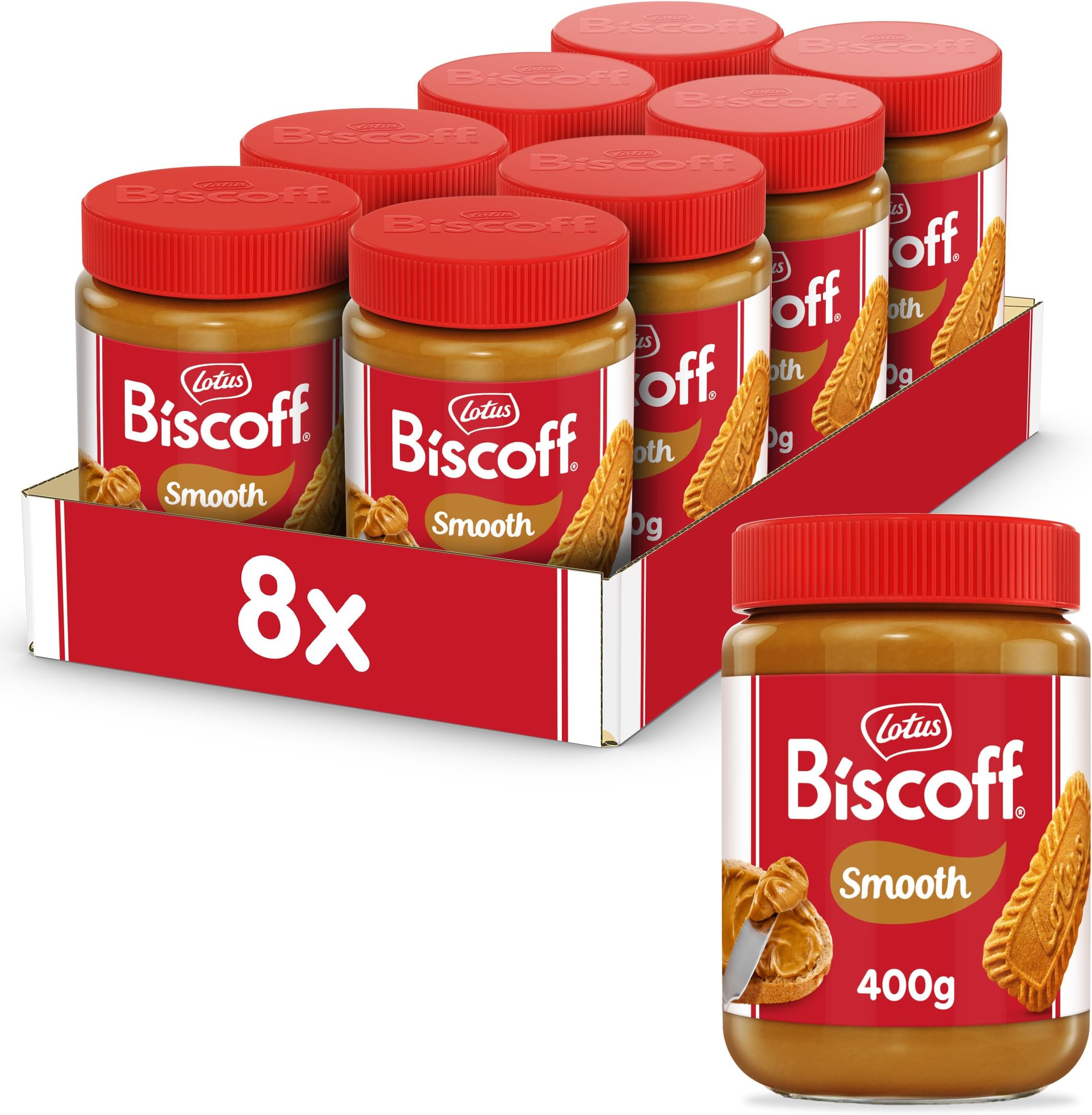 Biscoff - Sweet spread - Smooth - Caramelised biscuit flavor - Vegan - Nut free - No colours or added flavours - 8x400g - 3,2kg