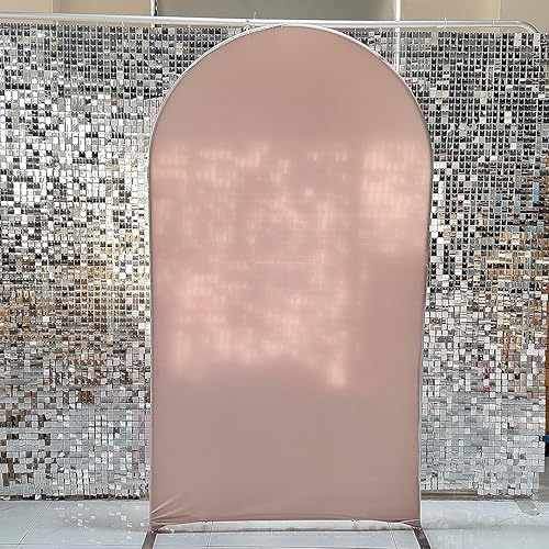 Miniatura 3 de ittsmnt Telón de fondo de arco beige champán, cubierta de pared elástica para decoración de fiesta de animales, boda, banquete, despedida de