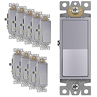 Vista 9 de ENERLITES Elite Series - Interruptor basculante decorativo sin tornillos, 3 vías o unipolar, 3 cables, tornillo de conexión a tierra, grado