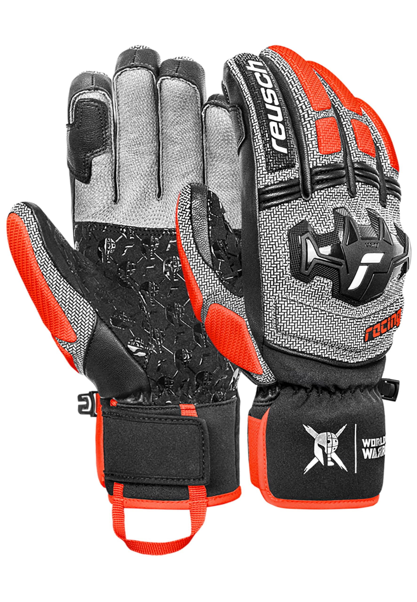 Reusch Worldcup Warrior SC Racing Handschuhe – Unisex Skihandschuhe mit Knöchel- & Fingerprotektion, Primaloft Gold, Leder, Winddicht, wasserdicht, atmungsaktiv