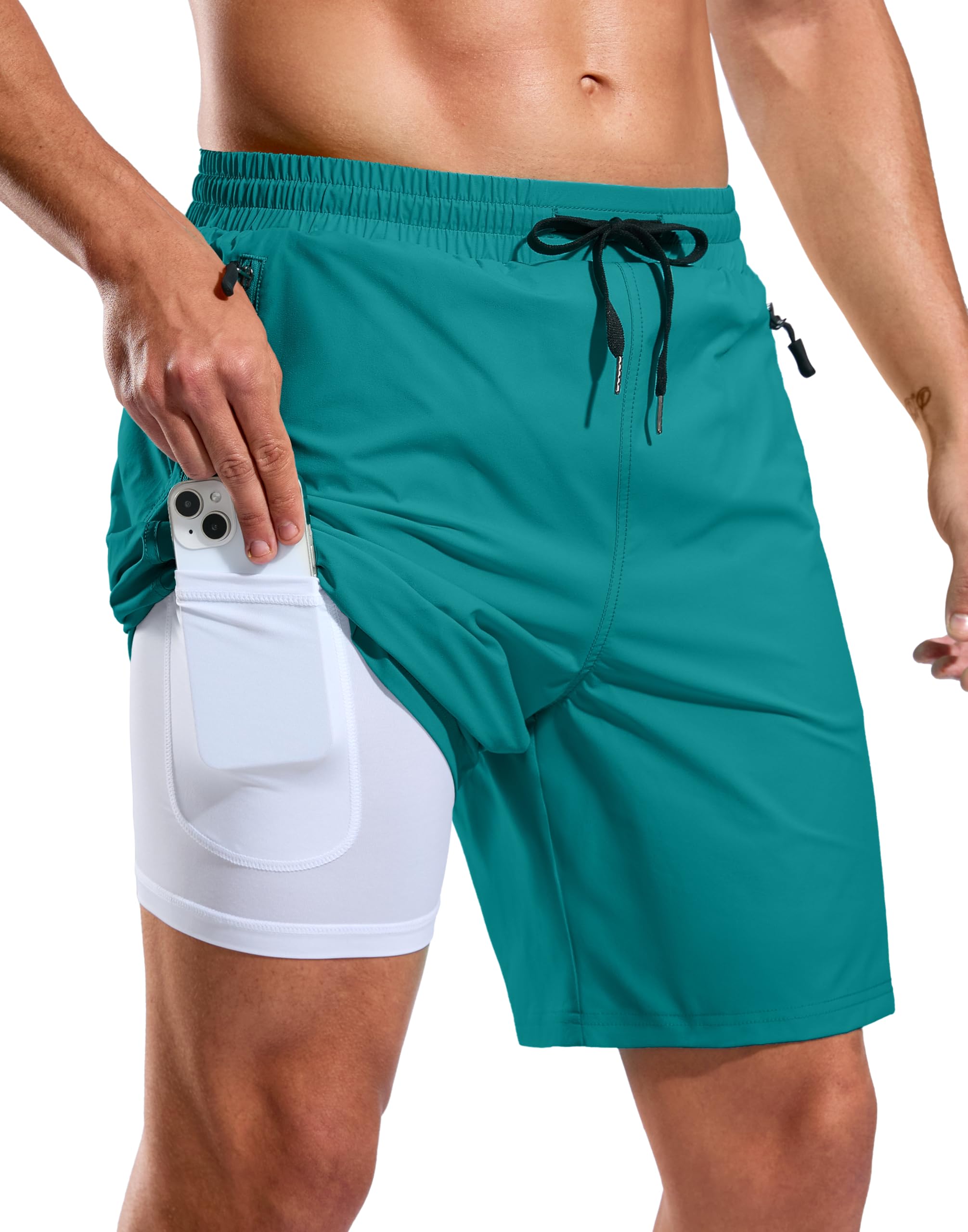 G Gradual Mens Swim Trunks with Compression Liner 7"/9" Board Shorts