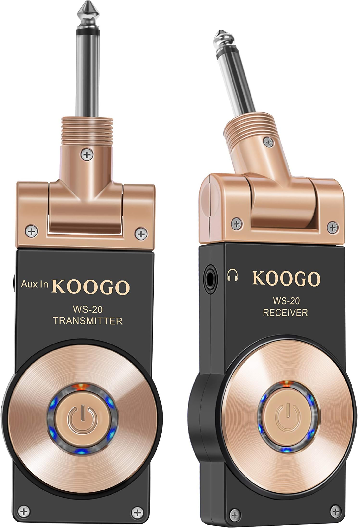 Wireless Guitar System 2.4GHz Digital Transmitter Receiver for Electric Musical Instrument To Amp with Rechargable Li-Battery USB Cable