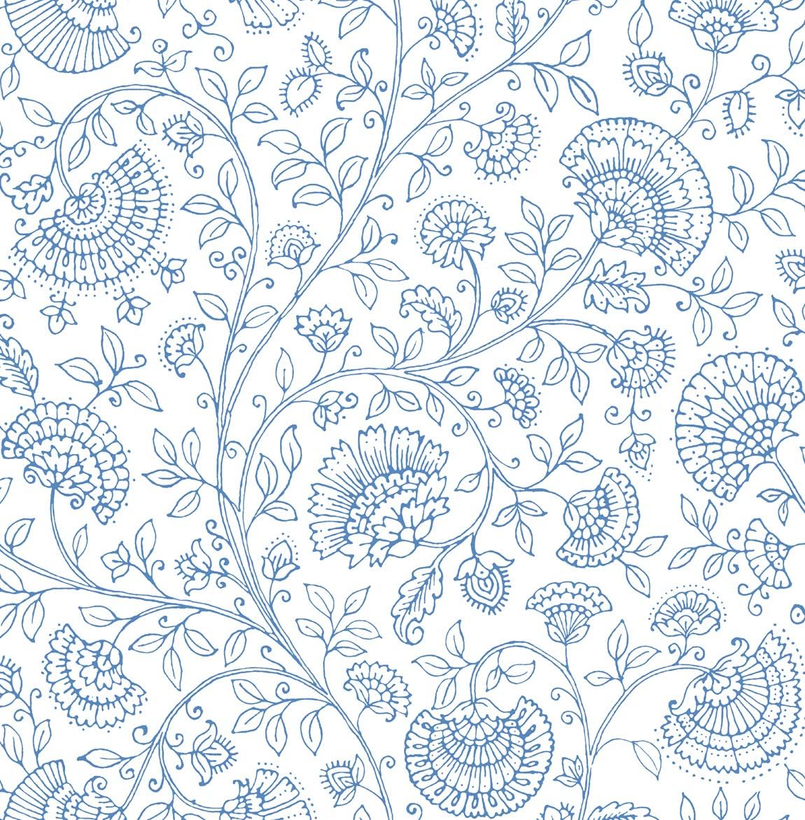 NextWall Paisley Trail Peel and Stick Wallpaper (Blue Bell)