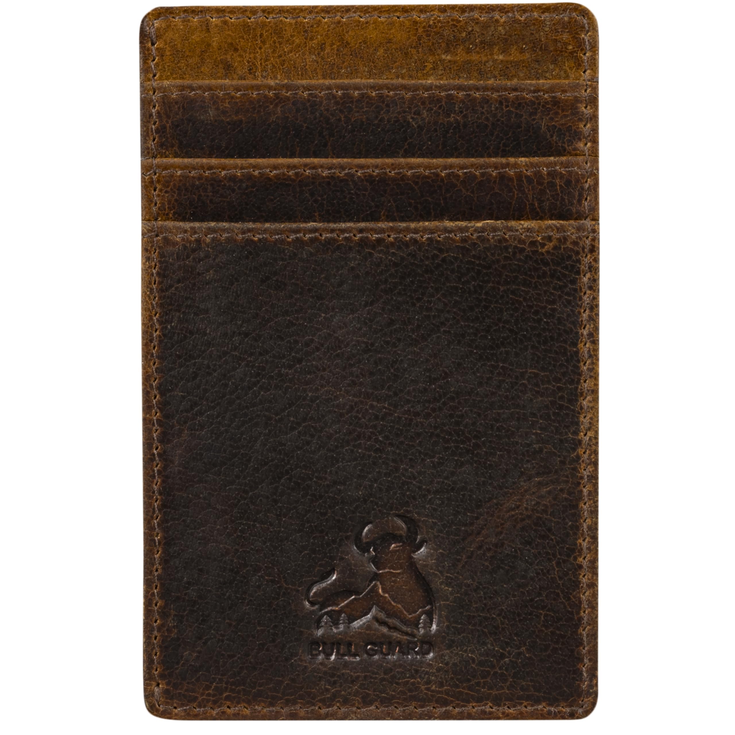 Slim Card Holder Wallet for Men with RFID Blocking, Thin Pocket Sized Carry Case with ID Window, Cash Pocket, Minimalist Design in Full Grain Leather, Ideal for Outdoors, Work or Travel Adventure