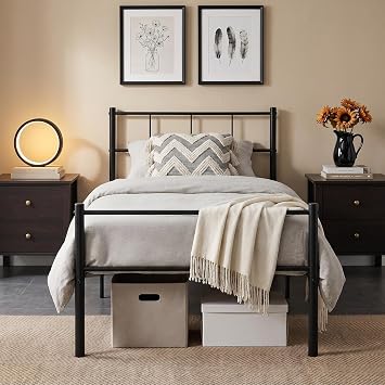 Panana Black 3FT Single Bed Frame Metal Bed Frame,196x96x88cmFRBM06