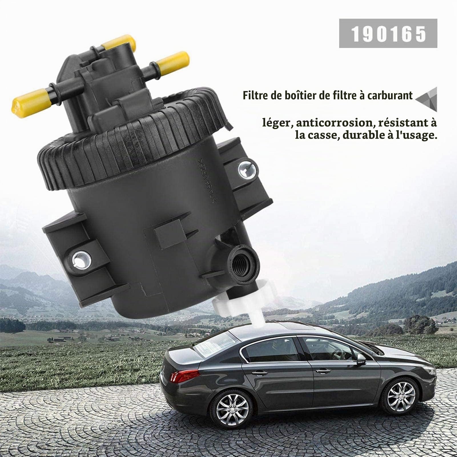 Filtre à Carburant, Yctze Boîtier de Filtre à Carburant Filtre pour 206 306 307 2.0 HDi support filtre à gazoil 807 filtre gasoil 2.0 hdi filtre à gasoil pour 807 hdi