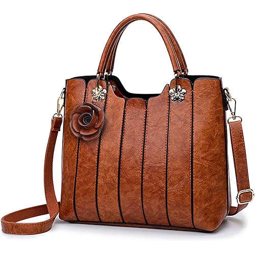 rofozzi Vegan Leather Handbags for Women, Faux Leather Purse for Women, Top Handle Handbags, Leather Satchel Bag