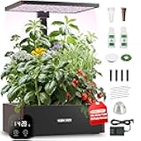 SUNCOZE 20 Pods Hydroponics Growing System Kit, Indoor Herb Garden with 30W LED Grow Light, 10L Large Water Tank, Up to 25